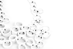 Bichromie, necklace Cellula, blackened sterling silver, o-rings, bones, 2010