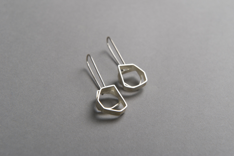 Cells, earrings, sterling silver, 2011